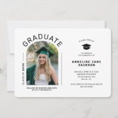 Moderne eenvoudige boog foto afstudeerfeest kaart (Voorkant)