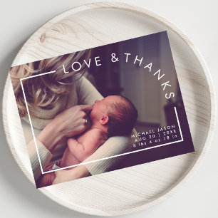 Moderne Eenvoudige Boog Liefde & Dank Baby Shower  Briefkaart