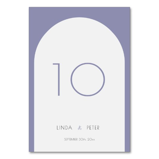 Moderne Eenvoudige Boog Paarse bruiloft Kaart (Voorkant)