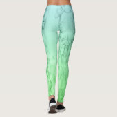 Moderne, eenvoudige boompastelblauwe munt groen leggings (Achterkant)