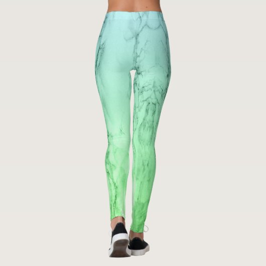 Moderne, eenvoudige boompastelblauwe munt groen leggings (Achterkant)