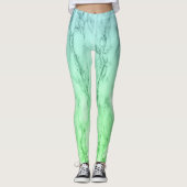Moderne, eenvoudige boompastelblauwe munt groen leggings (Voorkant)