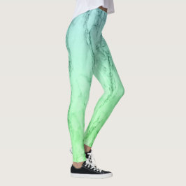 Moderne, eenvoudige boompastelblauwe munt groen leggings