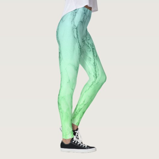 Moderne, eenvoudige boompastelblauwe munt groen leggings (Rechts)