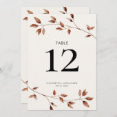 Moderne eenvoudige botanische herfst laat bruiloft (Voorkant / Achterkant)