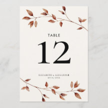 Moderne eenvoudige botanische herfst laat bruiloft