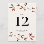 Moderne eenvoudige botanische herfst laat bruiloft (Voorkant)