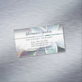 Moderne, eenvoudige botanische, zuinige foto magnetisch visitekaartje (Voorbeeld)