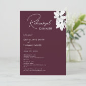 Moderne eenvoudige Bourgogne Magnolia repesal Dinn Kaart (Staand voorkant)