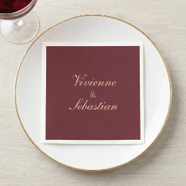 Moderne Eenvoudige Bourgondiër Schrift Minimalisti Servet