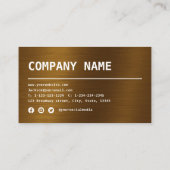 Moderne eenvoudige bronzen professioneel Visitekaa Visitekaartje (Achterkant)