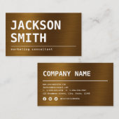 Moderne eenvoudige bronzen professioneel Visitekaa Visitekaartje (Voorkant / Achterkant)