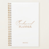 Moderne eenvoudige bruidsbruidbruidbruinplant planner (Voorkant)