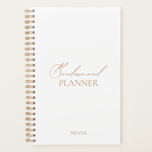 Moderne eenvoudige bruidsbruidbruidbruinplant planner (Voorkant)