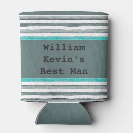 Moderne eenvoudige bruidsbruidegom's beste man blikjeskoeler (Achterkant)