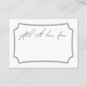 Moderne Eenvoudige Bruidsdisplay Shower Cadeaubon Informatiekaartje (Achterkant)