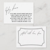 Moderne Eenvoudige Bruidsdisplay Shower Cadeaubon Informatiekaartje (Voorkant / Achterkant)