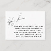 Moderne Eenvoudige Bruidsdisplay Shower Cadeaubon Informatiekaartje (Voorkant)