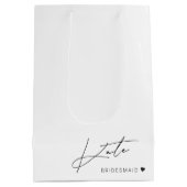 Moderne Eenvoudige Bruidsmeisje voorstel Gift Bag Medium Cadeauzakje (Achterkant)
