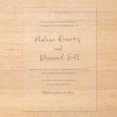 Moderne Eenvoudige Bruiloft Acryl Uitnodigingen (Voorkant)