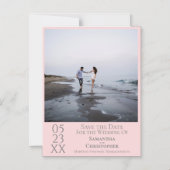 Moderne Eenvoudige bruiloft bespaart de Datum Foto Magnetische Uitnodiging (Voorkant)