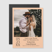 Moderne Eenvoudige bruiloft bespaart de Datum Foto Magnetische Uitnodiging (Voorkant / Achterkant)