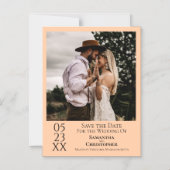 Moderne Eenvoudige bruiloft bespaart de Datum Foto Magnetische Uitnodiging (Voorkant)