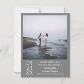 Moderne eenvoudige bruiloft Bewaar de datum Foto G Magnetische Uitnodiging (Voorkant)