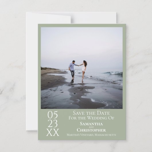 Moderne eenvoudige bruiloft Bewaar de datum Foto S Magnetische Uitnodiging (Voorkant)