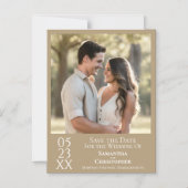 Moderne eenvoudige bruiloft Bewaar de datum Foto T Magnetische Uitnodiging (Voorkant)