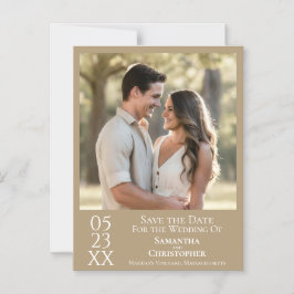 Moderne eenvoudige bruiloft Bewaar de datum Foto T Magnetische Uitnodiging