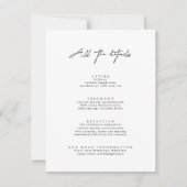 Moderne eenvoudige bruiloft details behuizing Kaar Kaart (Voorkant)