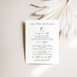 Moderne eenvoudige bruiloft details behuizing Kaar Kaart