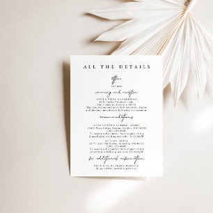 Moderne eenvoudige bruiloft details behuizing Kaar Kaart