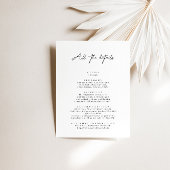 Moderne eenvoudige bruiloft details behuizing Kaar Kaart