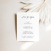 Moderne eenvoudige bruiloft details behuizing Kaar Kaart