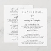 Moderne eenvoudige bruiloft details behuizing Kaar Kaart (Voorkant / Achterkant)