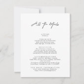 Moderne eenvoudige bruiloft details behuizing Kaar Kaart (Voorkant)