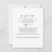 Moderne eenvoudige bruiloft details behuizing Kaar Kaart (Achterkant)