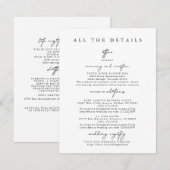 Moderne eenvoudige bruiloft details behuizing Kaar Kaart (Voorkant / Achterkant)