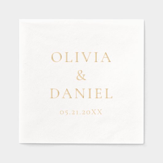 Moderne, eenvoudige bruiloft folie servetten (Voorkant)