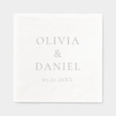 Moderne, eenvoudige bruiloft folie servetten (Voorkant)