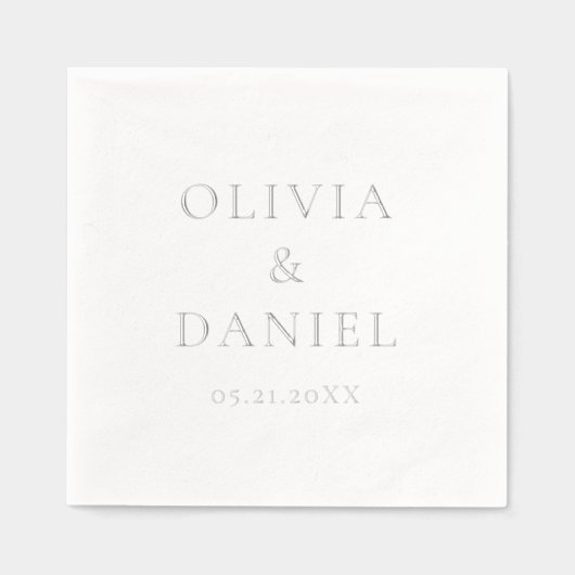 Moderne, eenvoudige bruiloft folie servetten (Voorkant)