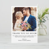 Moderne, eenvoudige bruiloft foto, zo veel bedankkaart (Staand voorkant)