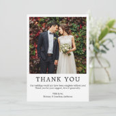 Moderne, eenvoudige bruiloft met een minimum bedankkaart (Staand voorkant)