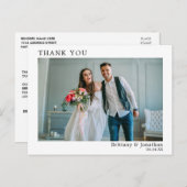 Moderne, eenvoudige bruiloft met een minimum briefkaart (Voorkant / Achterkant)