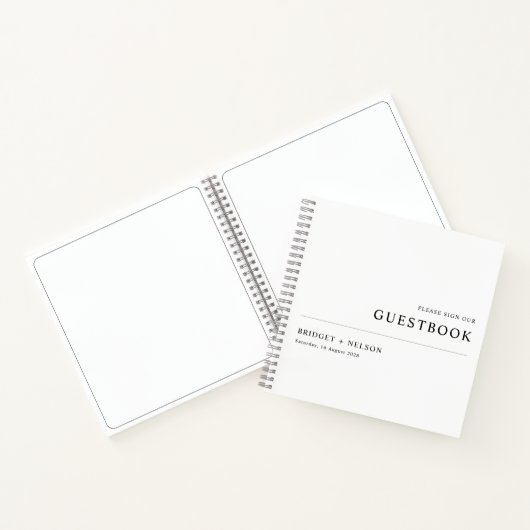 Moderne, eenvoudige bruiloft notitieboek (Binnen)