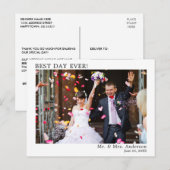 Moderne, eenvoudige bruiloft op de beste dag briefkaart (Voorkant / Achterkant)