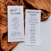 Moderne eenvoudige bruiloft programma volgorde van