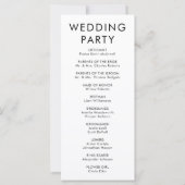 Moderne eenvoudige bruiloft programma volgorde van (Achterkant)